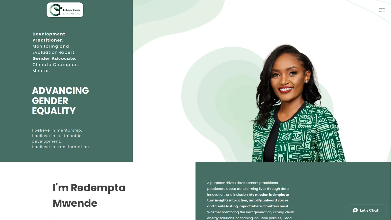 Screenshot of Impact with Redempta website