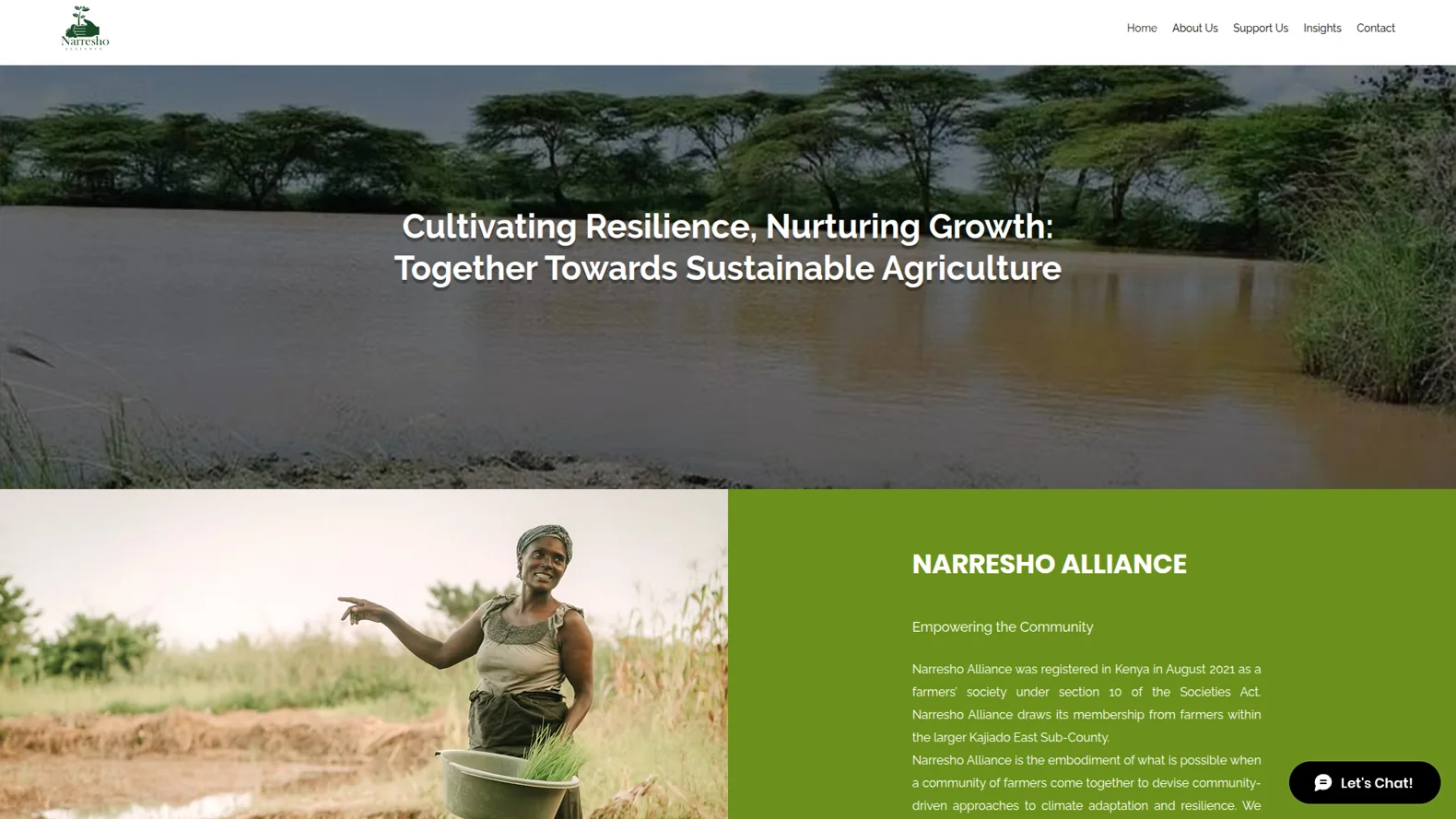 Screenshot of Narresho Alliance website