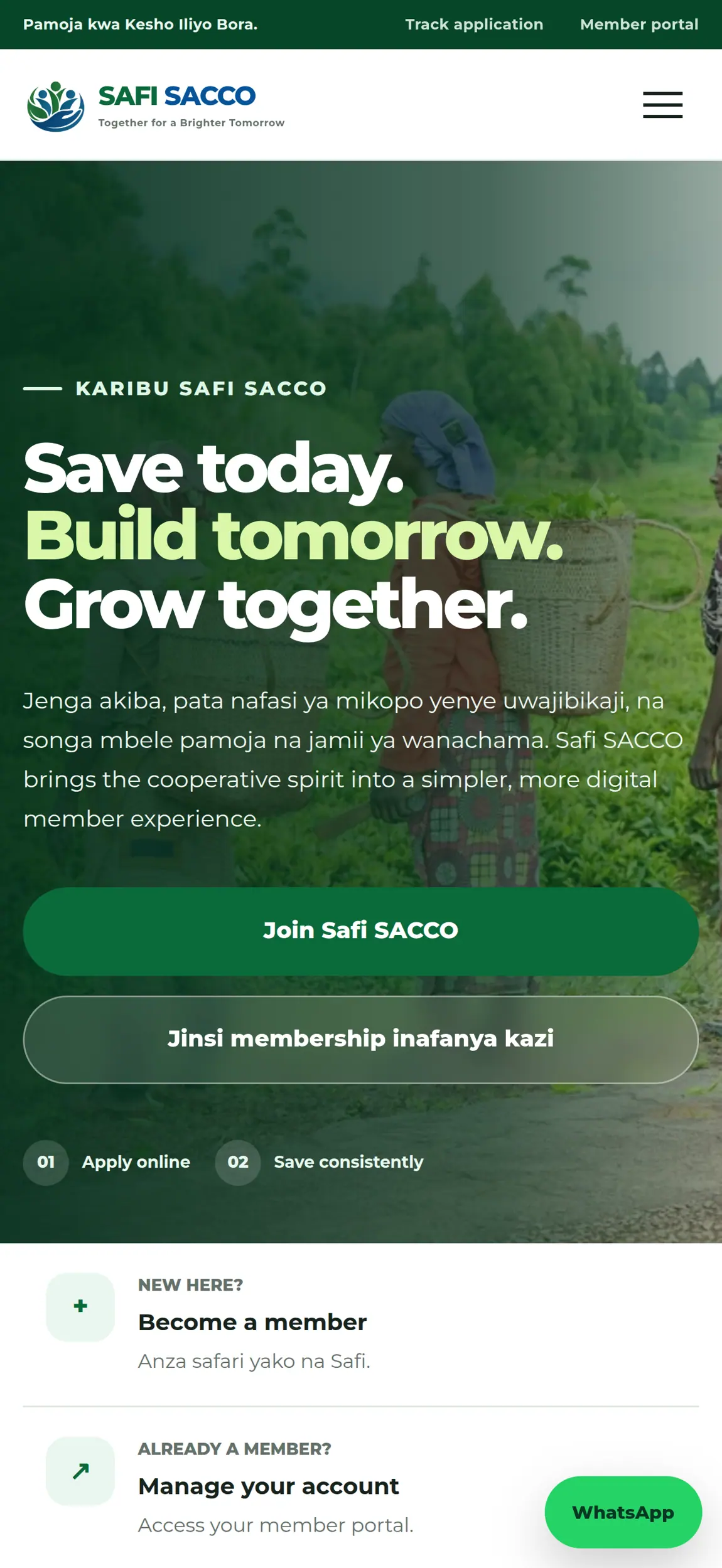 Additional website capture for Safi SACCO
